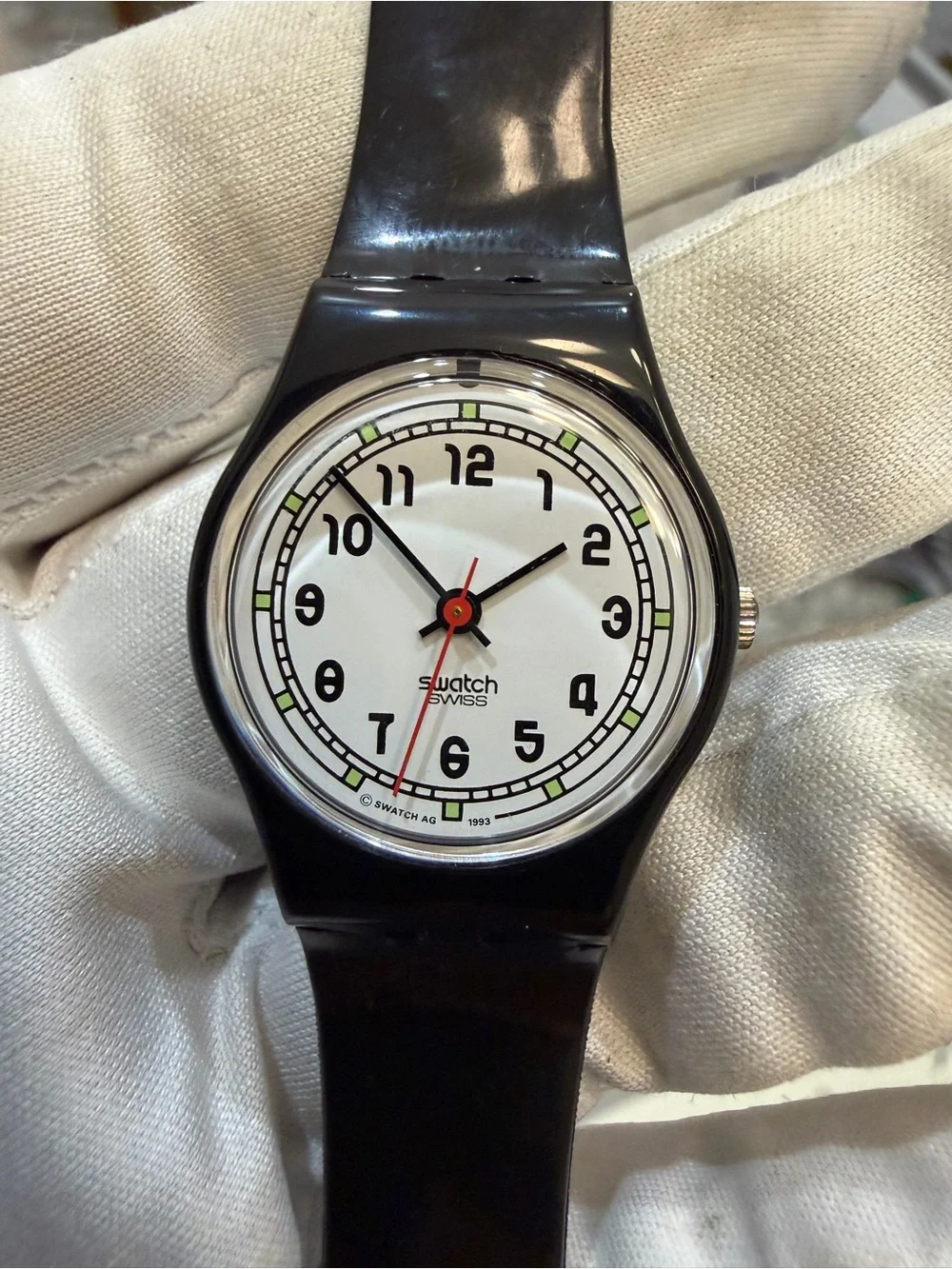 Vintage 1994 Swatch Impair LB135 Ladies Watch Black White Dial Full Set Case Man